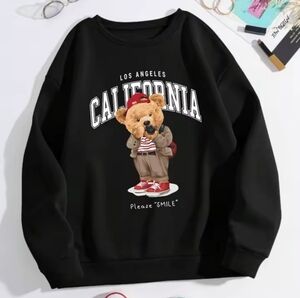Black California Bear Graphic Sweater
